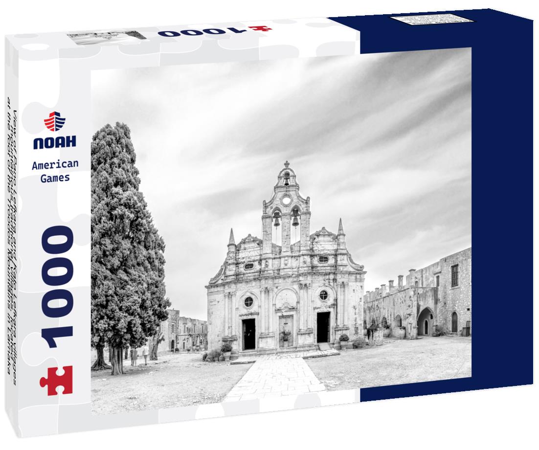 Pano Lefkara and Kato Lefkara villages, mountainous traditional villages, located at the foot of the Troodos Mountains in Larnaka district, Cyprus 1000pc PuzzleBlack and White