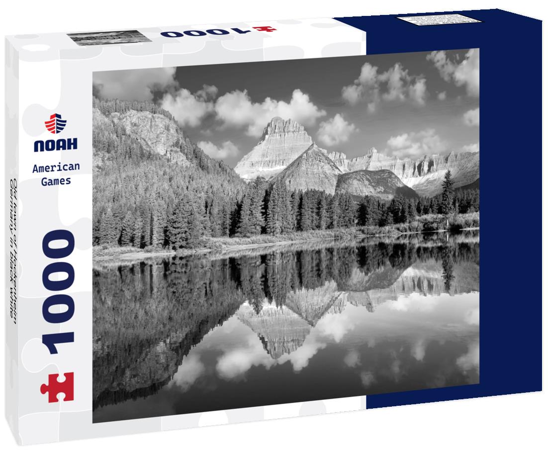 Noah Jigsaw Puzzle Old town of Hockenheim, Germany in black white 1000 pieces