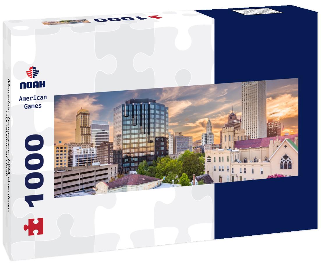 Noah Jigsaw Puzzle Memphis, Tennessee, USA downtown city skyline at dusk panorama 1000 pieces