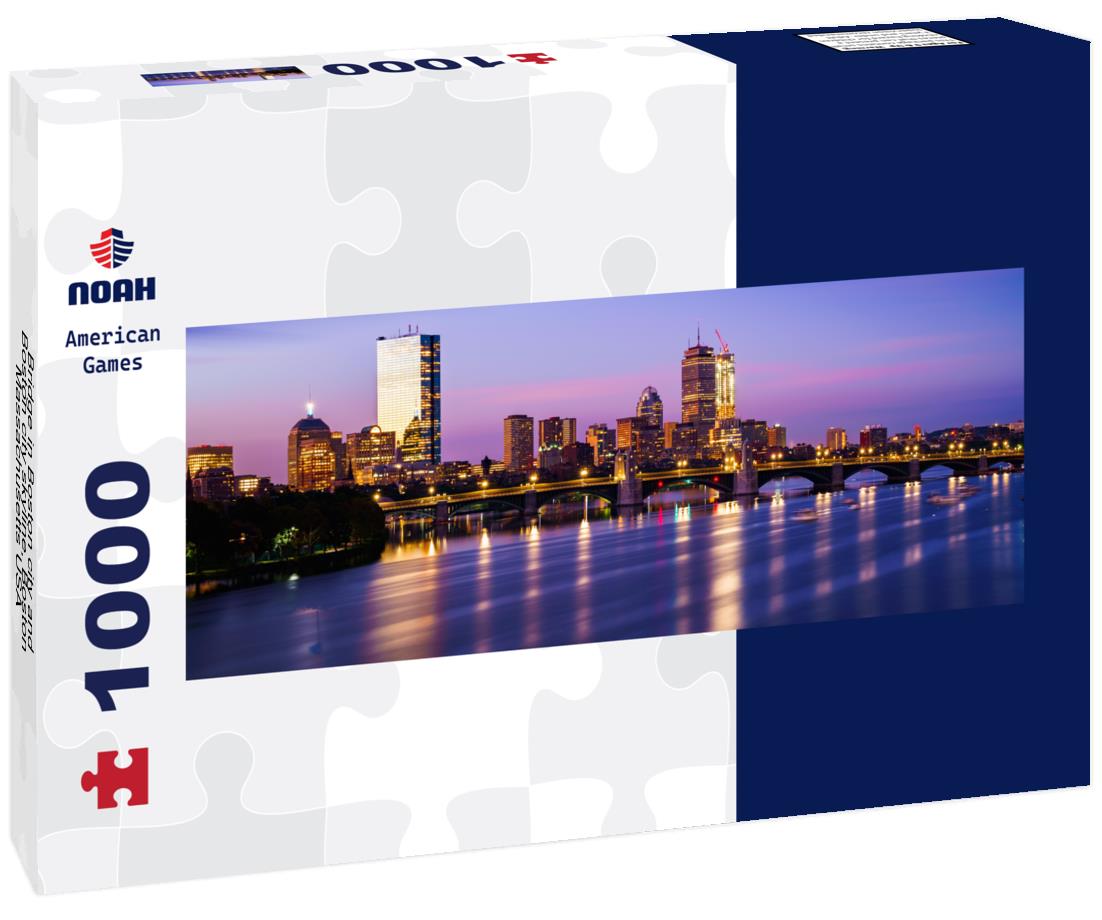 Noah Jigsaw Puzzle Bridge in Boston city and Boston city skyline, Boston Massachusetts USA panorama 1000 pieces