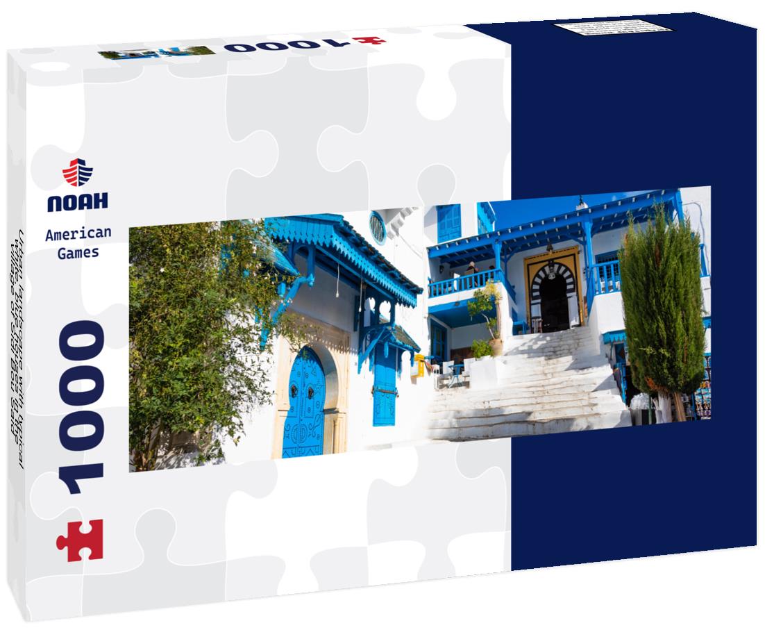 Noah Jigsaw Puzzle Urban landscape with typical white, blue houses in the village of Sidi Bou Said, Tunisia panorama 1000 pieces