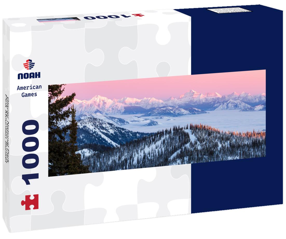Noah Jigsaw Puzzle Glacier National Park Pink Mountain Sunset panorama 1000 pieces