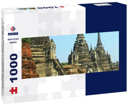 Noah Jigsaw Puzzle Ayutthaya, a UNESCO world heritage site and former capital of the Kingdom of Siam is littered with temples, stupas, pagodas and buddhas (huge buddhas), it is a must when visiting Thailand panorama 1000 pieces