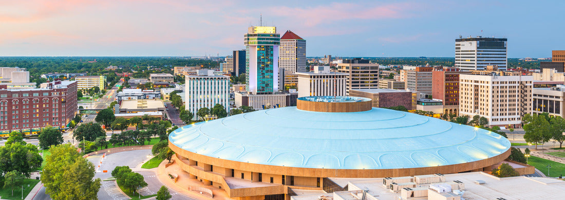 Wichita, Kansas, USA downtown skyline at dusk 1000pc Panoramic Puzzle