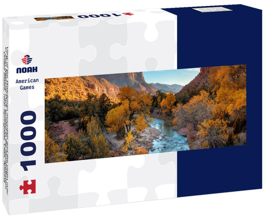 Noah Jigsaw Puzzle View of the Watchman mountain and the virgin river in Zion National Park located in the Southwestern United States, near Springdale, Utah, Arizona panorama 1000 pieces