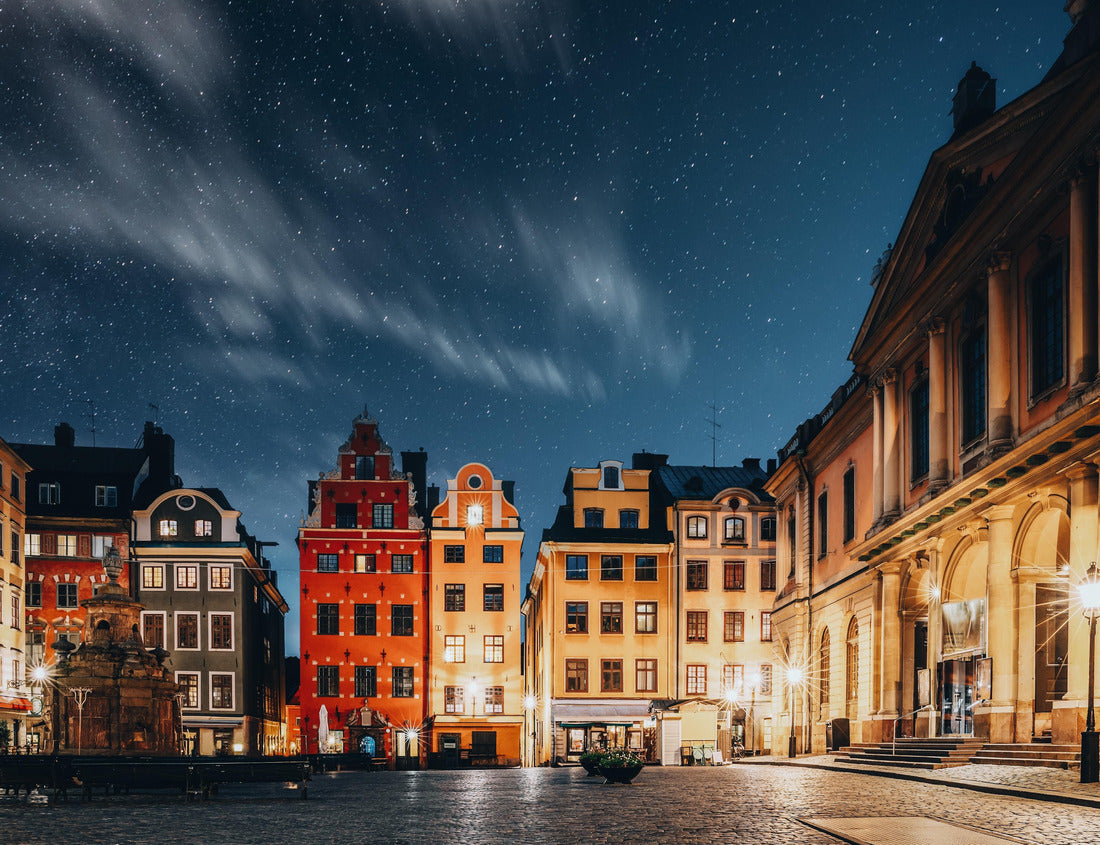 Stockholm, Sweden. Famous Old Colorful Houses, Swedish Academy and Nobel Museum In Old Square Stortorget In Gamla Stan. Famous Landmarks And Popular Place 1000pc Puzzle