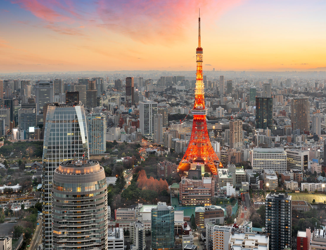 Tokyo, Japan with the tower at dusk from Toranomon 1000pc Puzzle