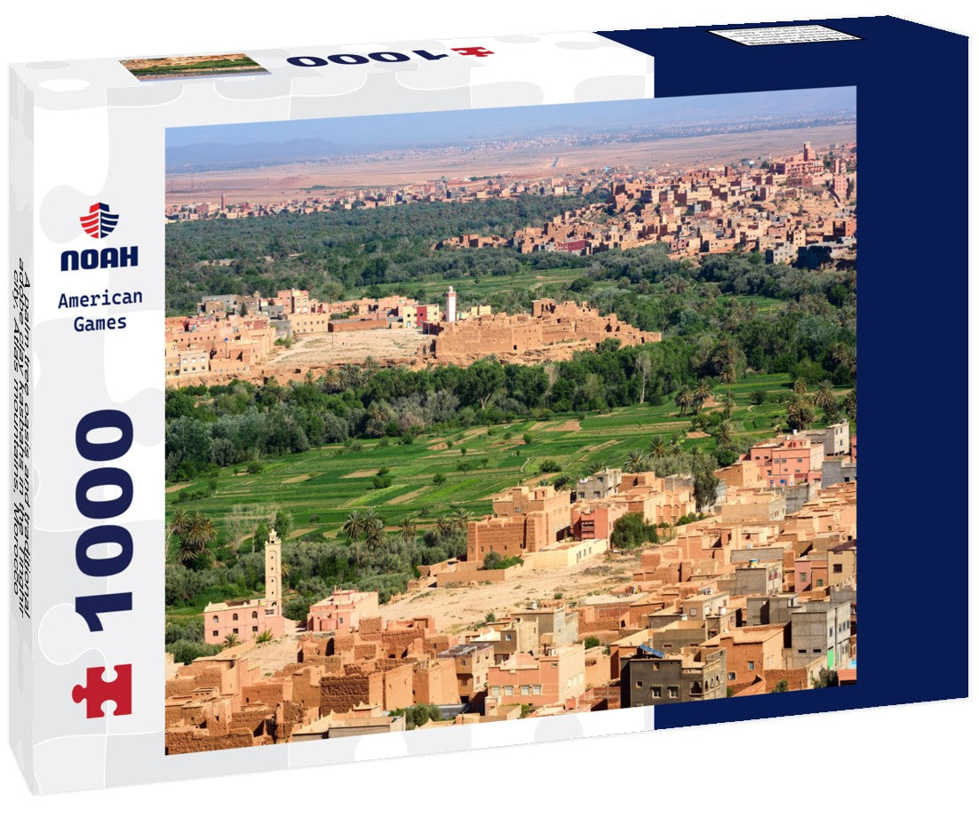 Noah Jigsaw Puzzle A palm tree oasis and traditional adobe clay kasbahs in the Tinghir city, Atlas mountains, Morocco 1000 pieces