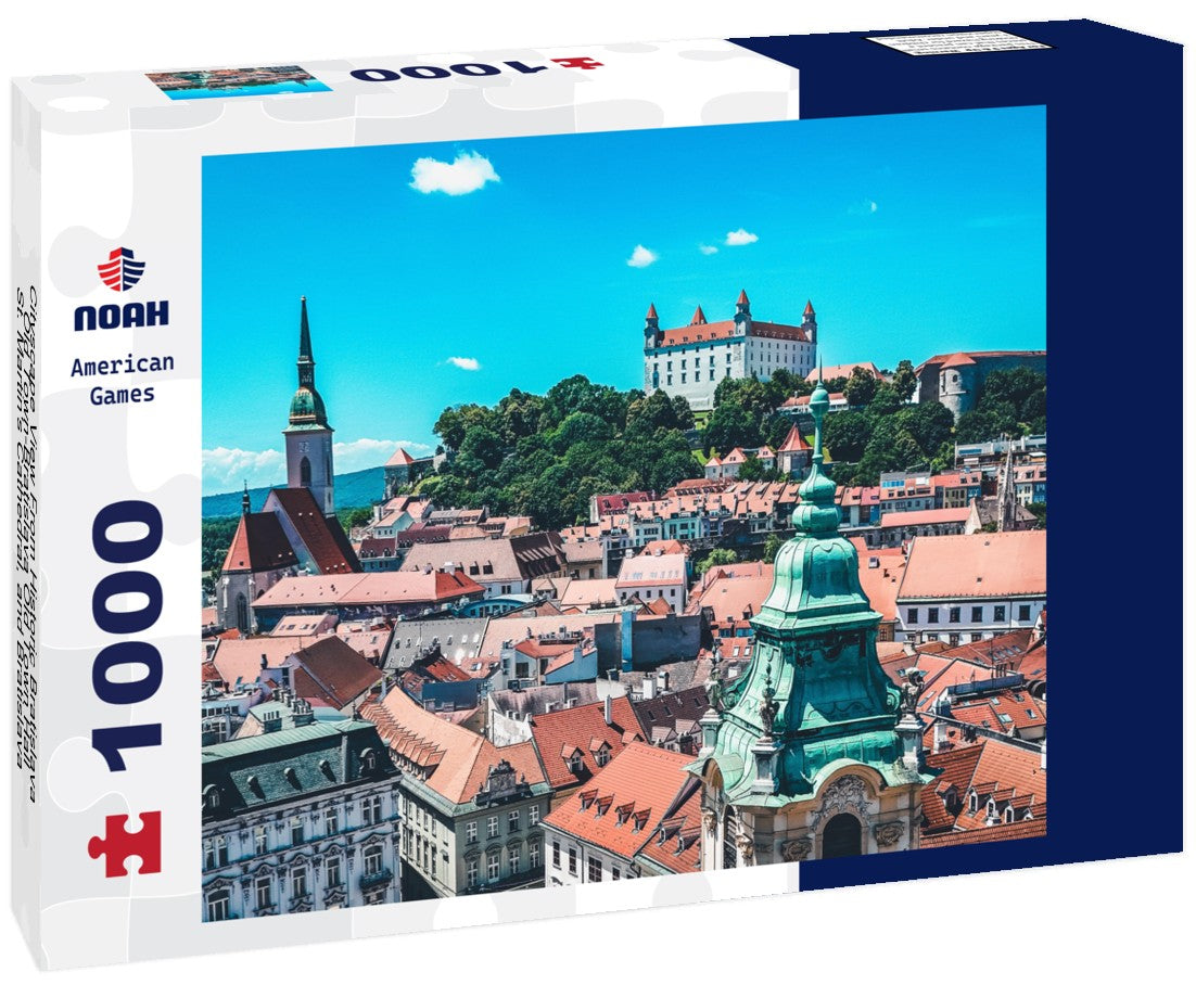 Noah Jigsaw Puzzle Cityscape View From Historic Bratislava Old Town-Bratislava Old Town Hall, St. Martin's Cathedral, and Bratislava Castle 1000 pieces