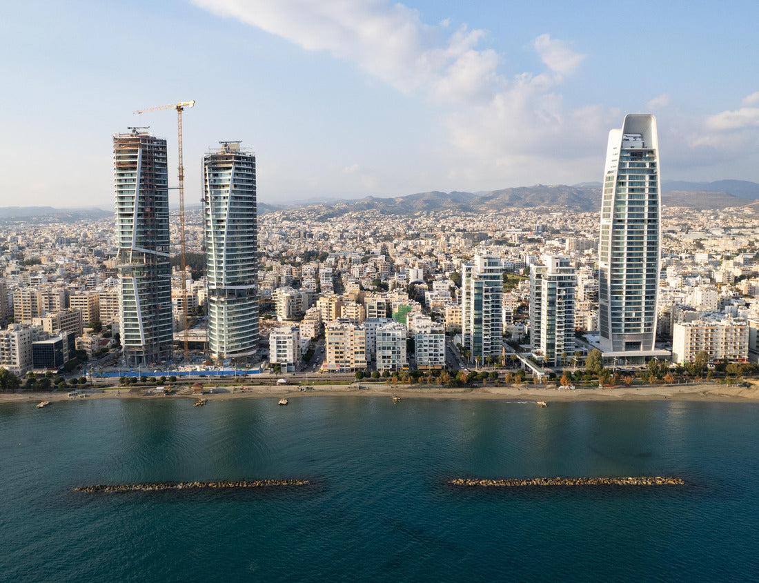 Noah Jigsaw Puzzle Drone aerial view of waterfront of modern coastal city with skyscrapers. Limassol town Cyprus Europe 1000 pieces