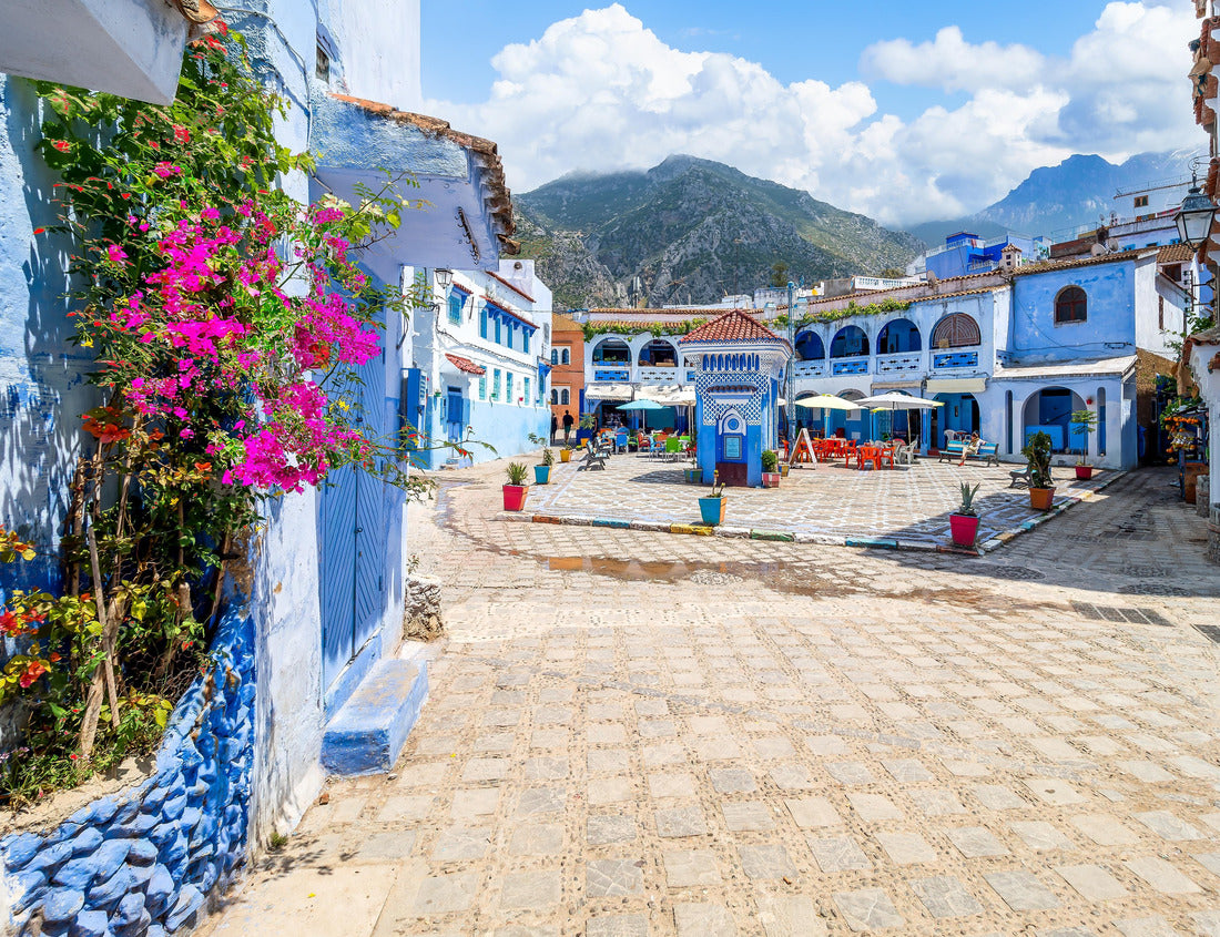 Noah Jigsaw Puzzle Blue city of Chefchaouen, Morocco, with its vibrant blue walls, traditional architecture, and picturesque mountain views 1000 pieces