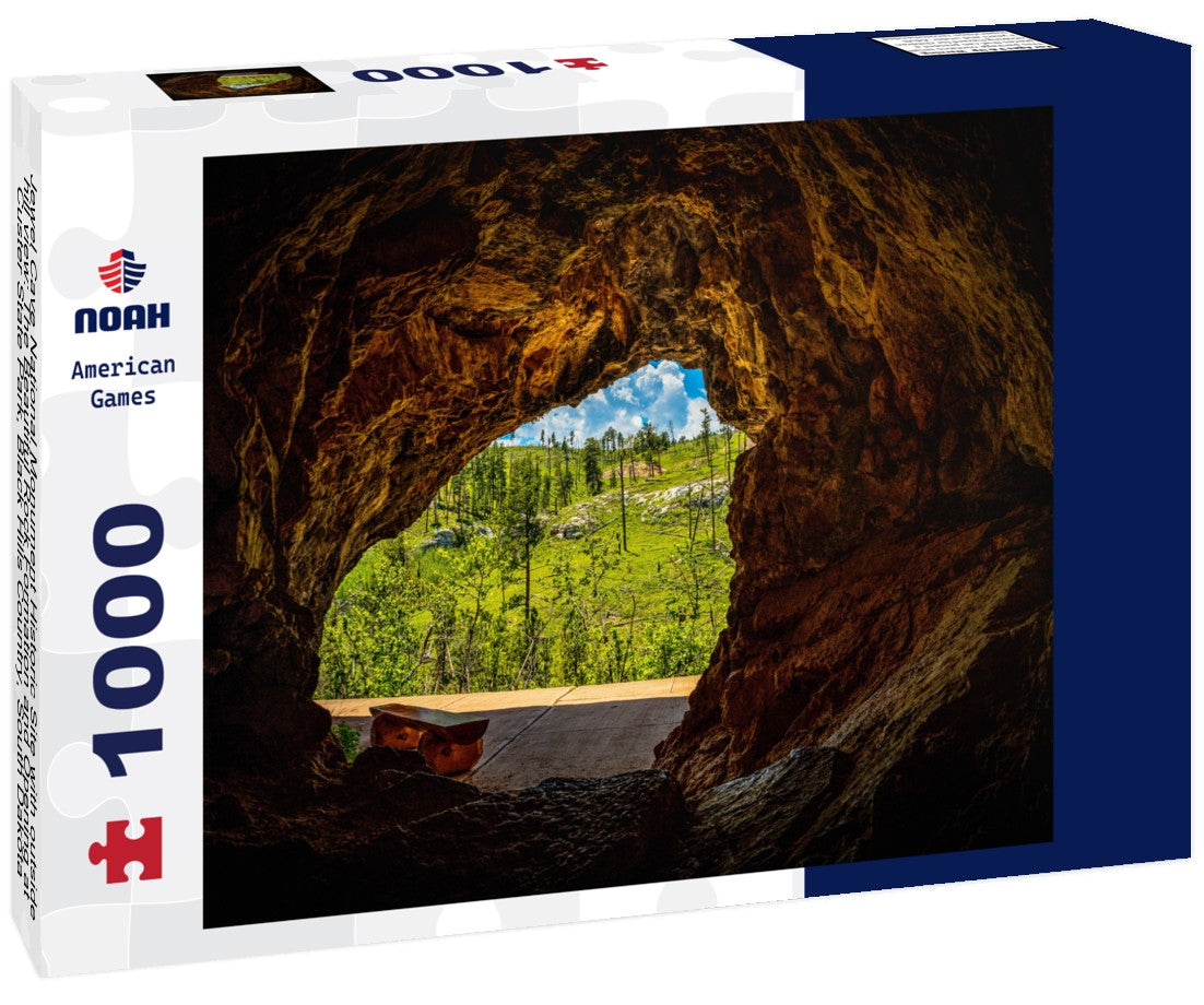 Noah Jigsaw Puzzle Jewel Cave National Monument Historic Site with outside hill view: The Beautiful Rock Formation and Opening at Custer State Park, Black Hills Country, South Dakota 1000 pieces