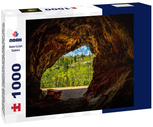 Noah Jigsaw Puzzle Jewel Cave National Monument Historic Site with outside hill view: The Beautiful Rock Formation and Opening at Custer State Park, Black Hills Country, South Dakota 1000 pieces