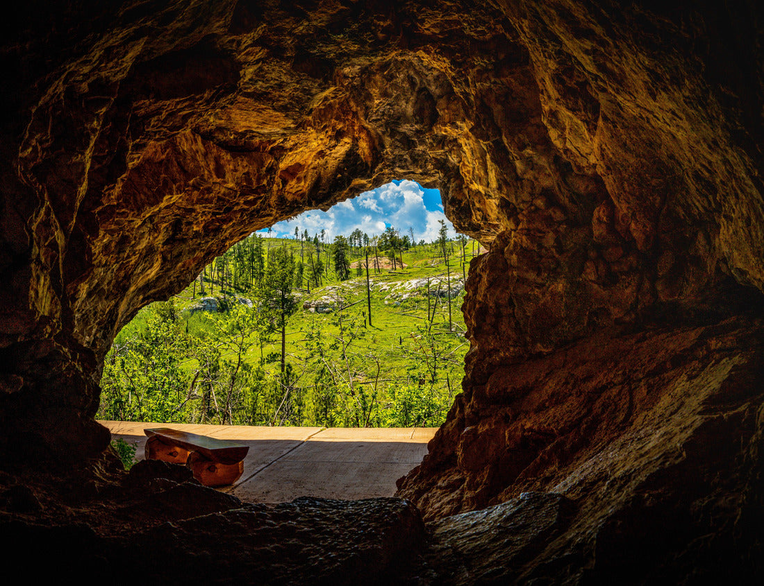 Noah Jigsaw Puzzle Jewel Cave National Monument Historic Site with outside hill view: The Beautiful Rock Formation and Opening at Custer State Park, Black Hills Country, South Dakota 1000 pieces