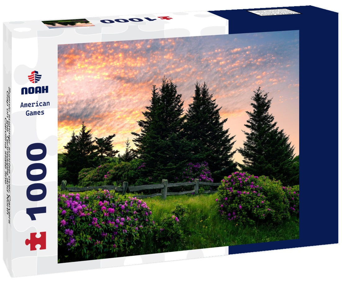 Scenic summer sunrise over Carvers Gap on the Tennessee and North Carolina state line 1000pc Puzzle