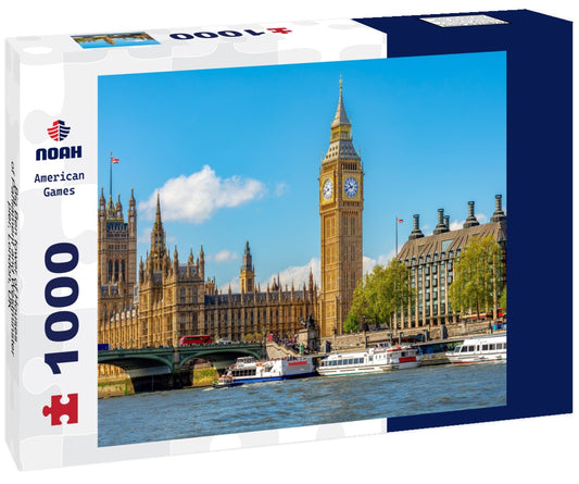 Noah Jigsaw Puzzle Big Ben tower of Houses of Parliament and Westminster pier, London, UK 1000 pieces
