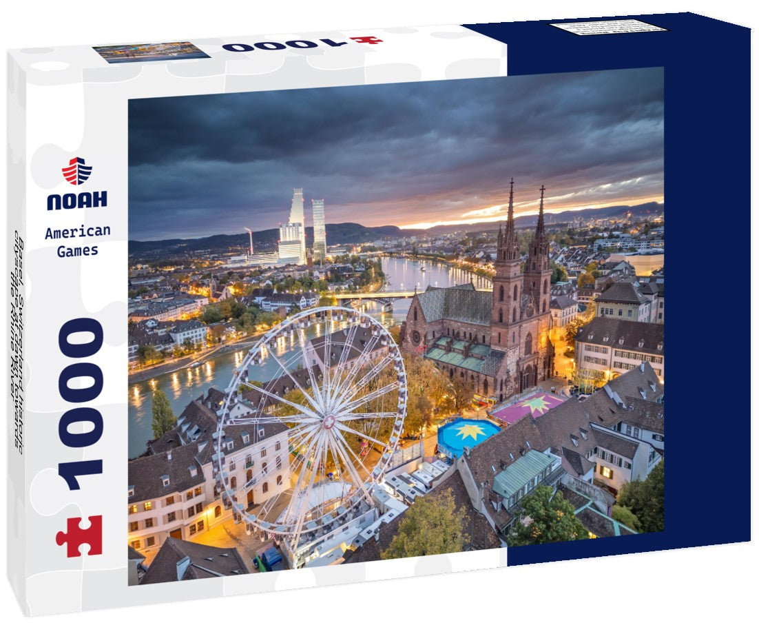 Noah Jigsaw Puzzle Basel, Switzerland historic cityscape at dawn towards the Rhine River 1000 pieces