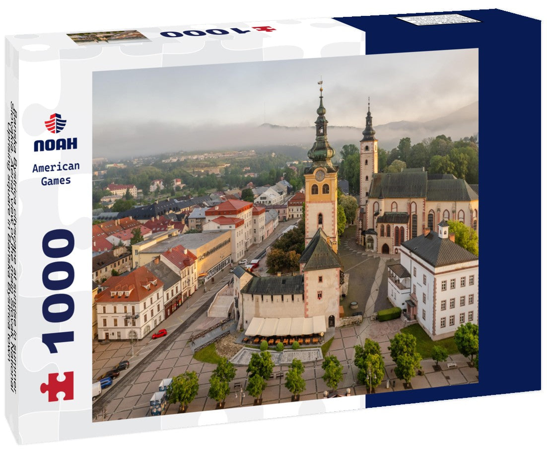 Noah Jigsaw Puzzle Banska Bystrica cityscape at sunrise in summer, Slovakia. Aerial view of the main Slovak National Uprising square in Banska Bystrica town 1000 pieces