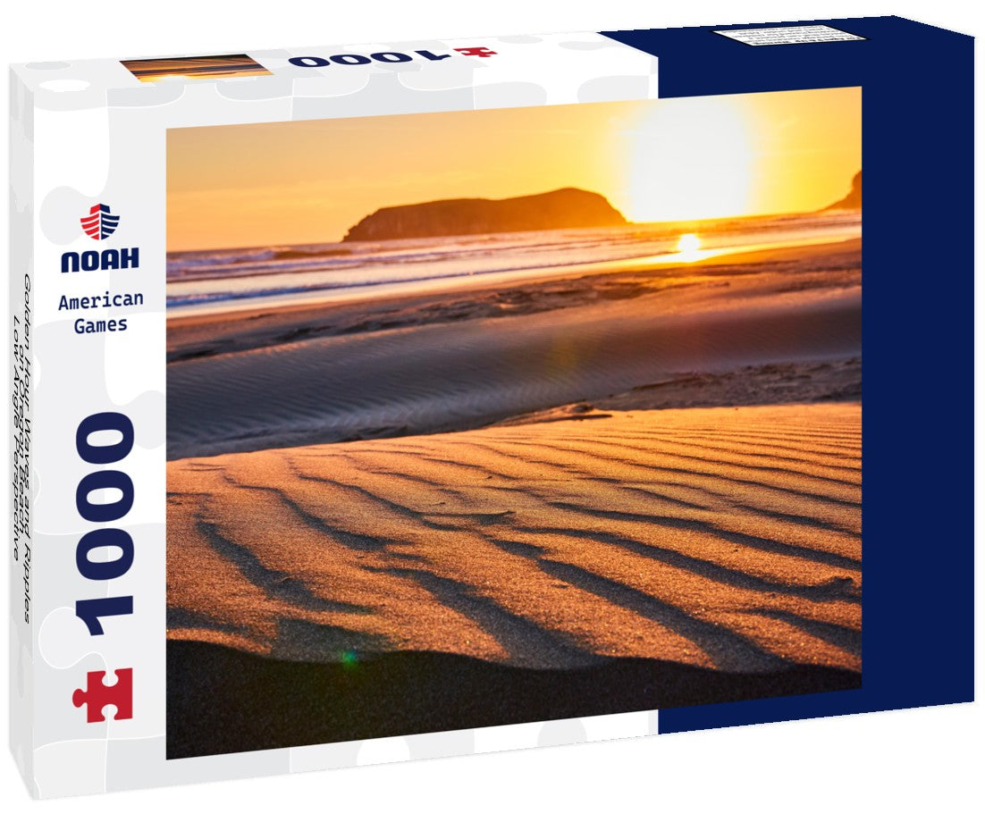 Noah Jigsaw Puzzle Golden Hour Waves and Ripples on Oregon Beach - Low Angle Perspective 1000 pieces