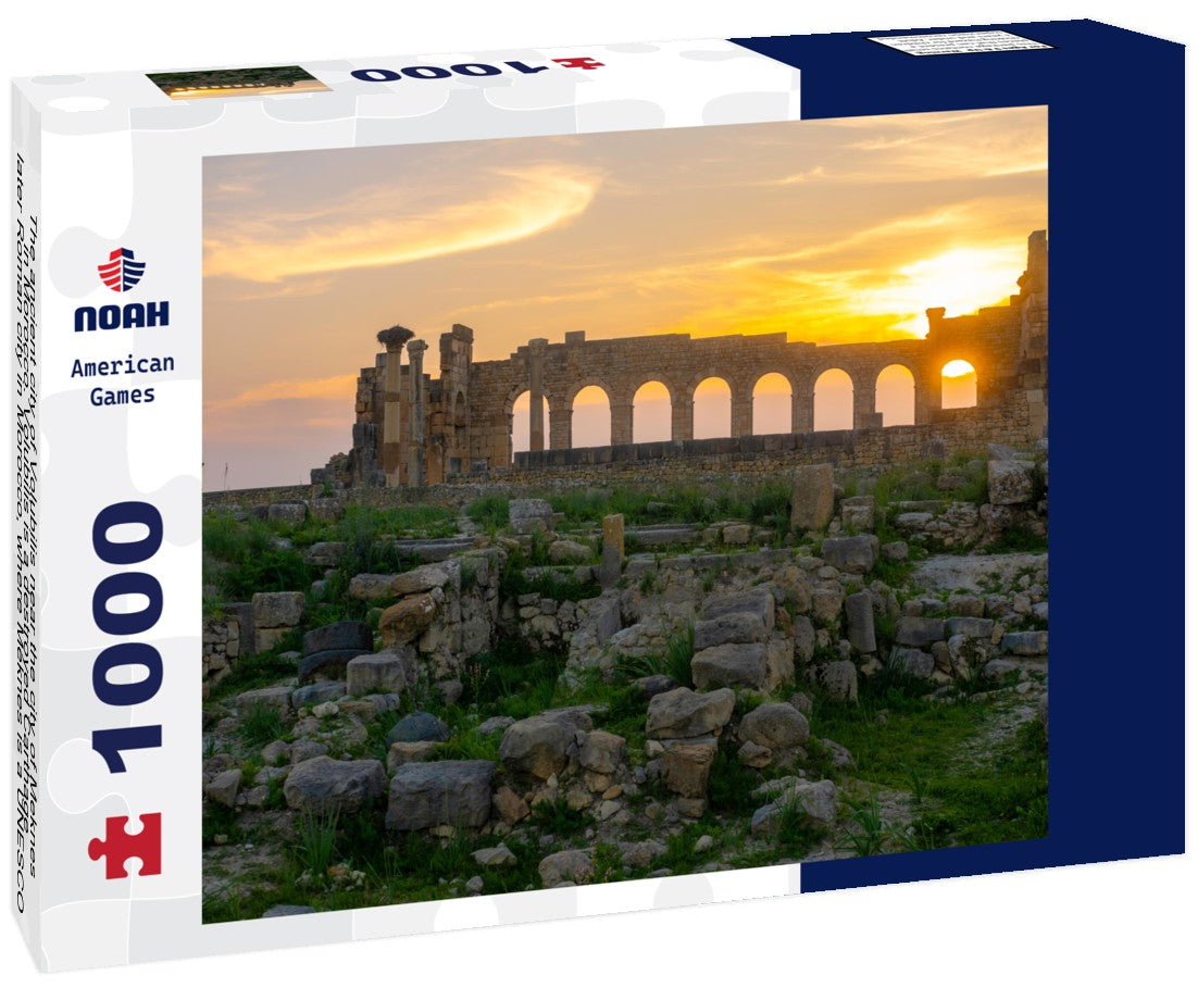 Noah Jigsaw Puzzle The ancient city of Volubilis near the city of Meknes in Morocco. Volubilis is a destroyed Carthage, later Roman city in Morocco, where Meknes is a UNESCO 1000 pieces