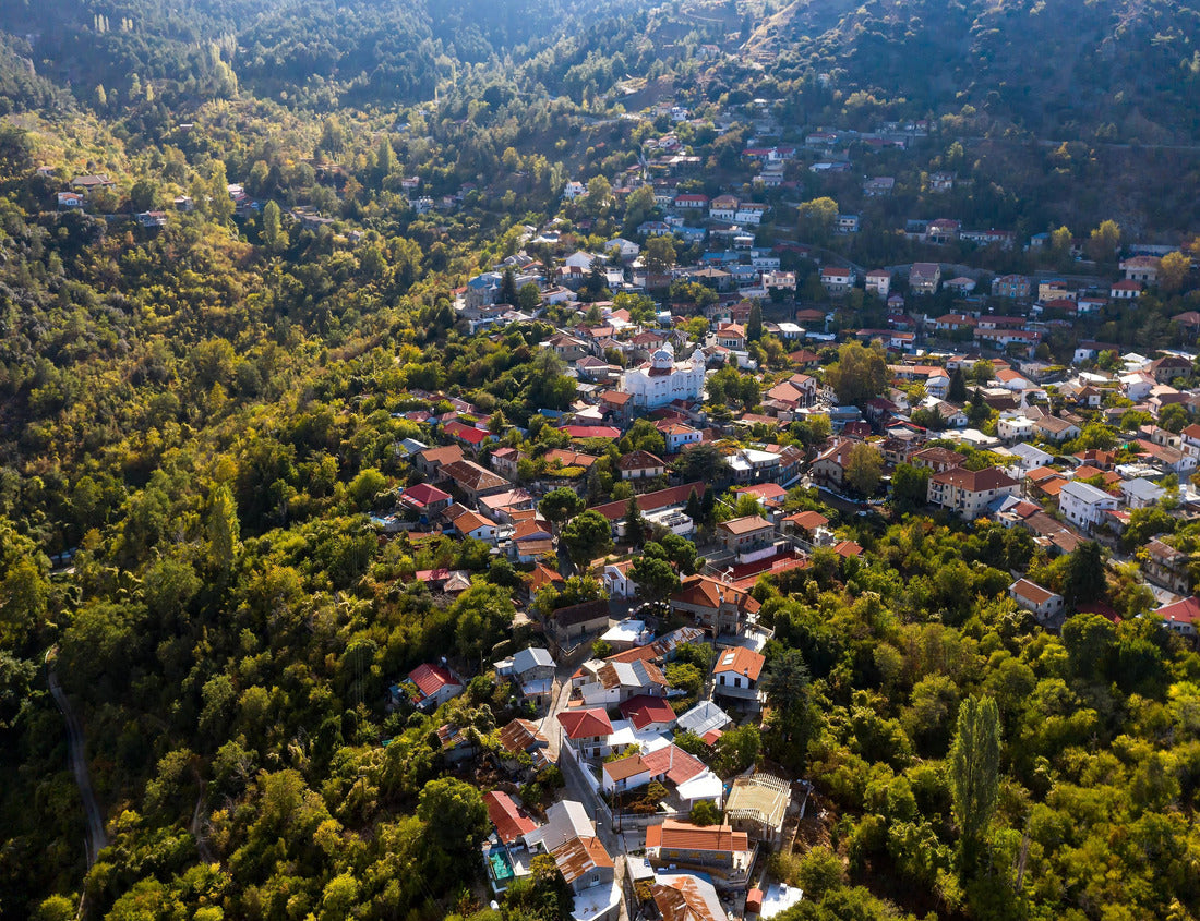 Picturesque village of Pedoulas nestled in a valley and surrounded by a lush green forest. Nicosia District, Cyprus 1000pc Puzzle
