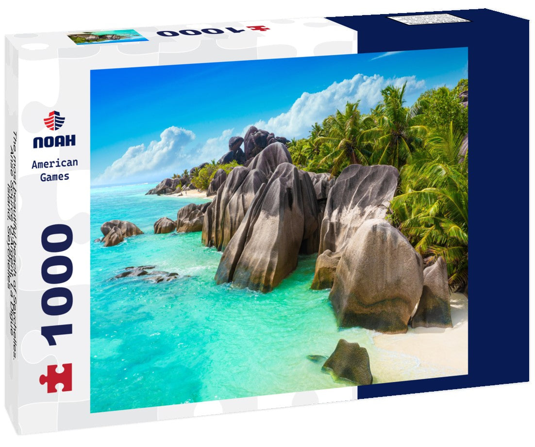 The most beautiful beach of Seychelles. Anse Source D'Argent, La Digue Island, Seychelles 1000pc Puzzle