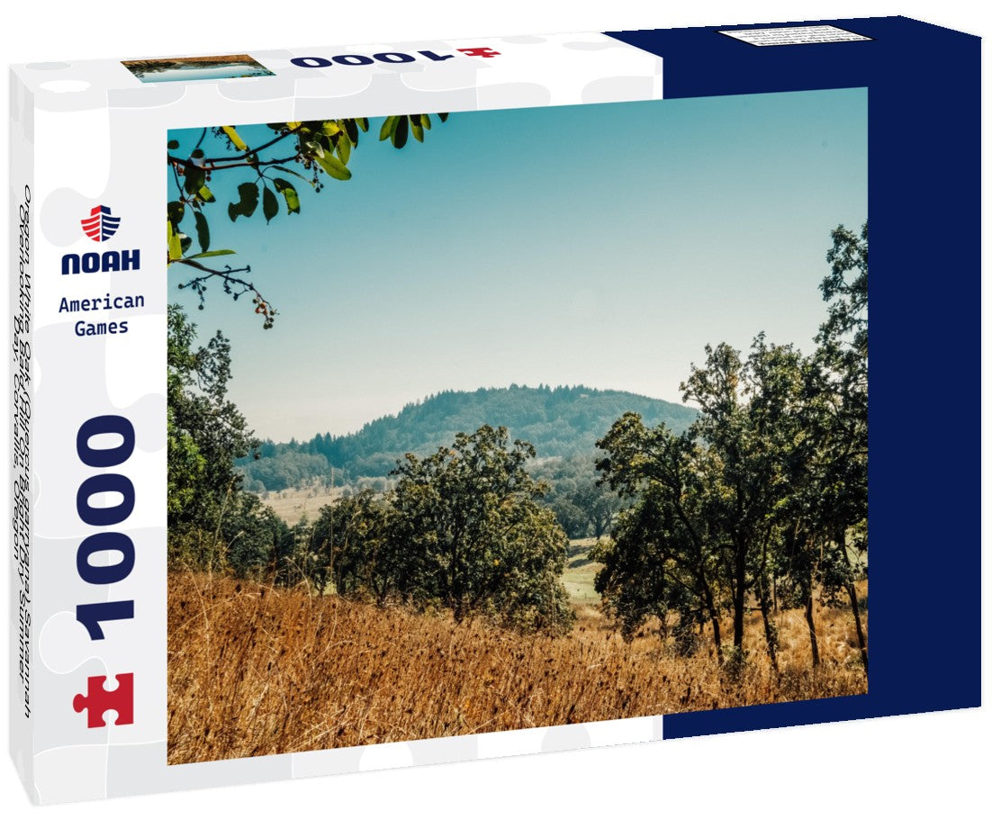 Oregon White Oak (Quercus garryana) Savannah Overlooking Bald Hill On Bright Dry Summer Day, Corvallis, Oregon 1000pc Puzzle