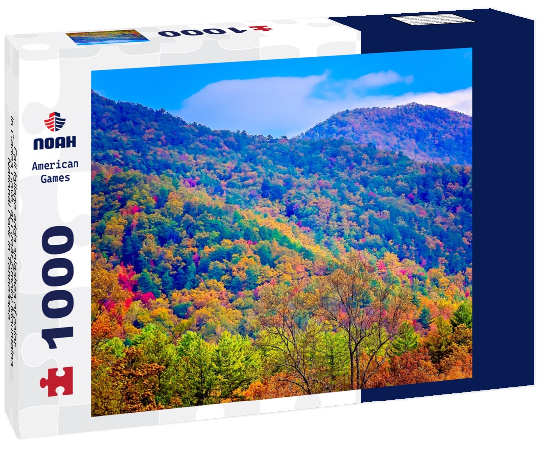 Noah Jigsaw Puzzle Fall foliage adds splashes of color in Cades Cove, at Great Smoky Mountains National Park in Tennessee 1000 pieces