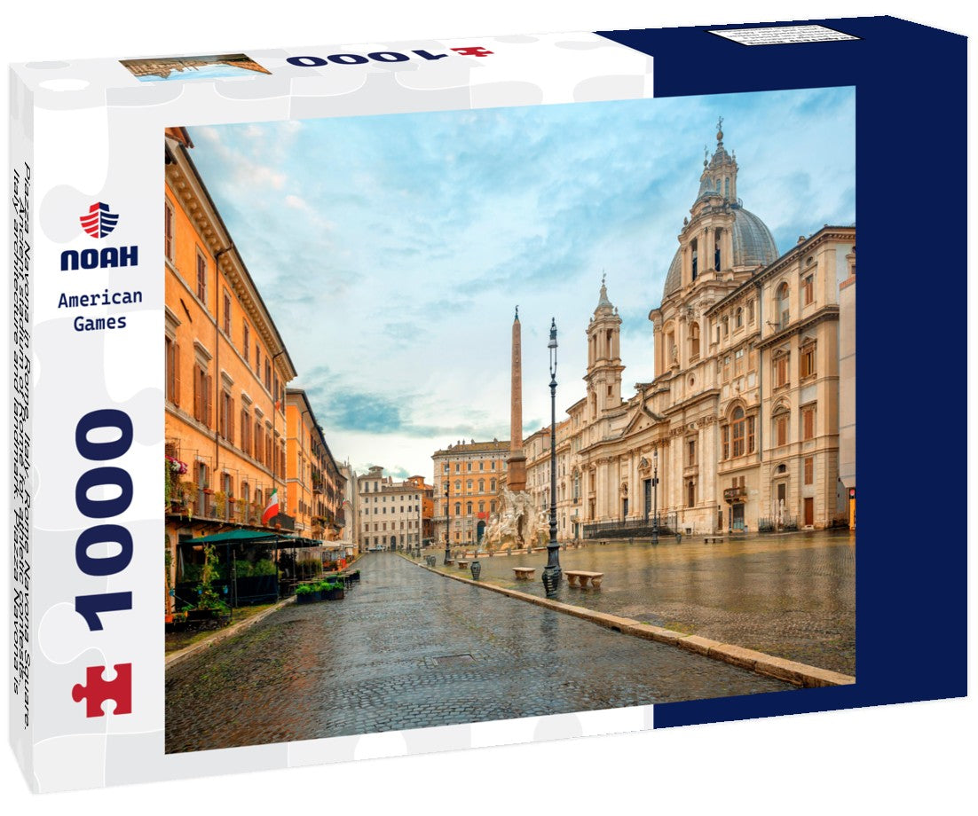 Piazza Navona in Rome, Italy. Rome Navona Square. Ancient stadium of Rome for athletic contests. Italy architecture and landmark. Piazza Navona is one of the main attractions of Rome and Italy 1000pc Puzzle