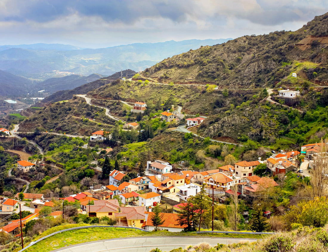 Spring view of the Melini village on the slopes of the Troodos Mountains, Republic of Cyprus 1000pc Puzzle