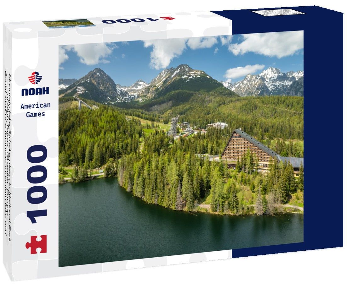 Noah Jigsaw Puzzle Mountain lake Strbske pleso in National Park of High Tatras, Slovakia, Europe. Aerial view of a famouse mountain lake and beautiful High Tatra mountains in Slovakia 1000 pieces