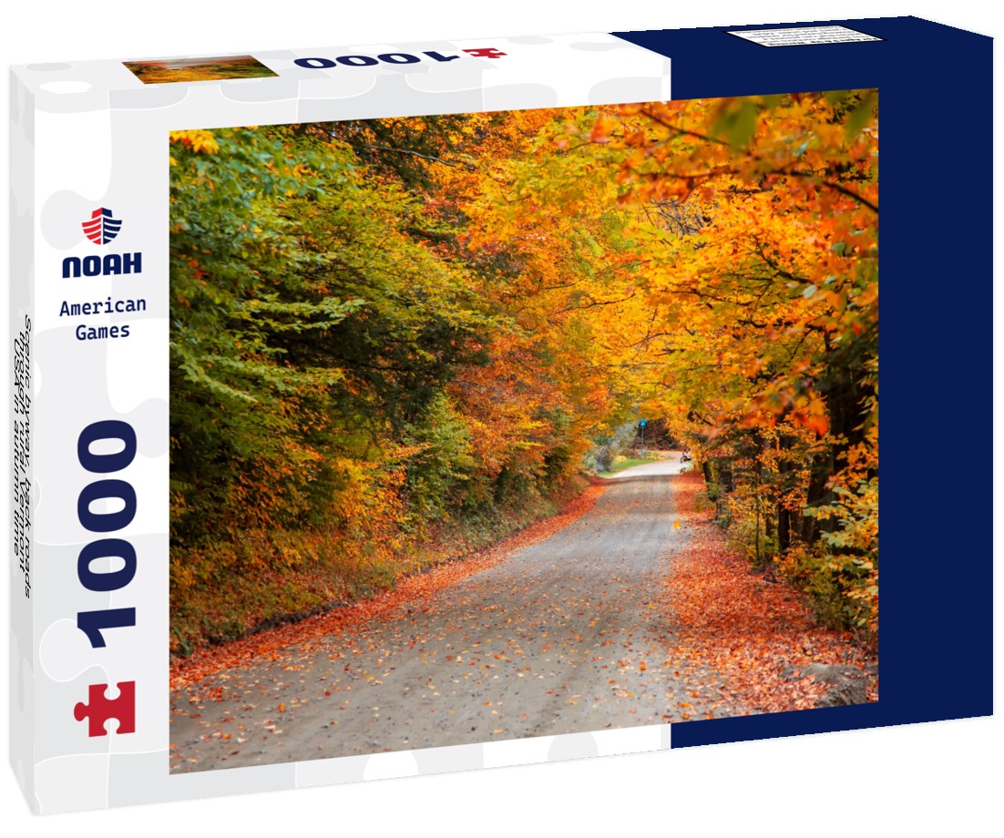 Scenic byway, back roads through rural Vermont, USA in autumn time 1000pc Puzzle