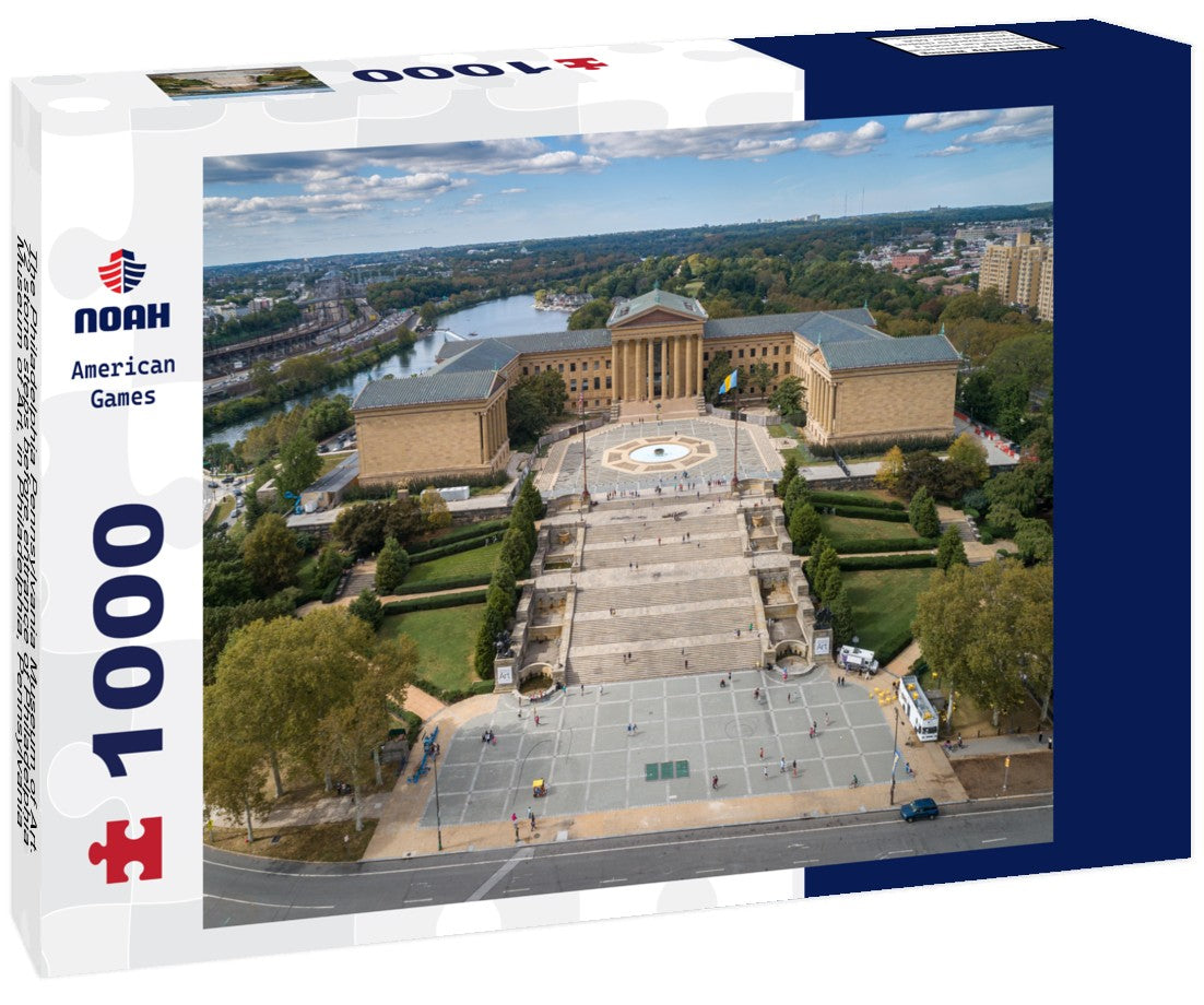 The Philadelphia Pennsylvania Museum of Art. 72 stone steps before entrance of Philadelphia Museum of Art, in Philadelphia, Pennsylvania 1000pc Puzzle