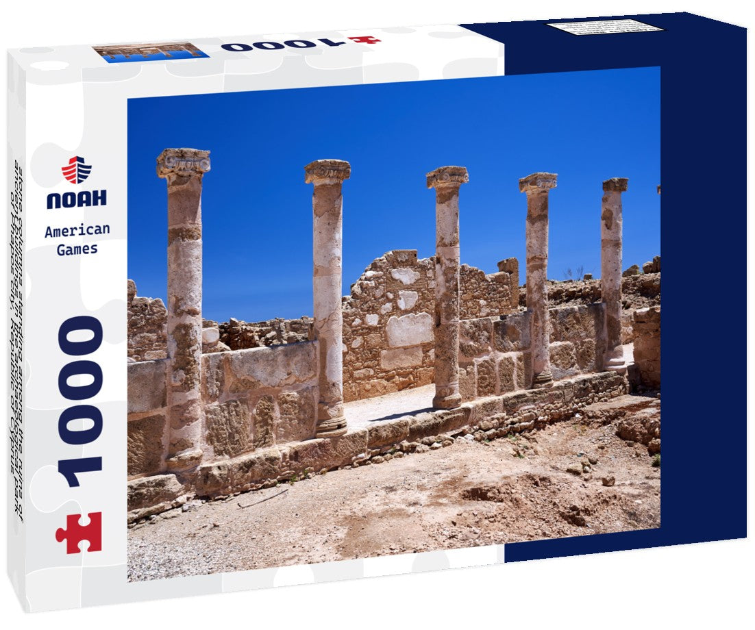stone columns standing among the ruins of ancient buildings in the archaeological park of Phapos city, Republic of Cyprus 1000pc Puzzle