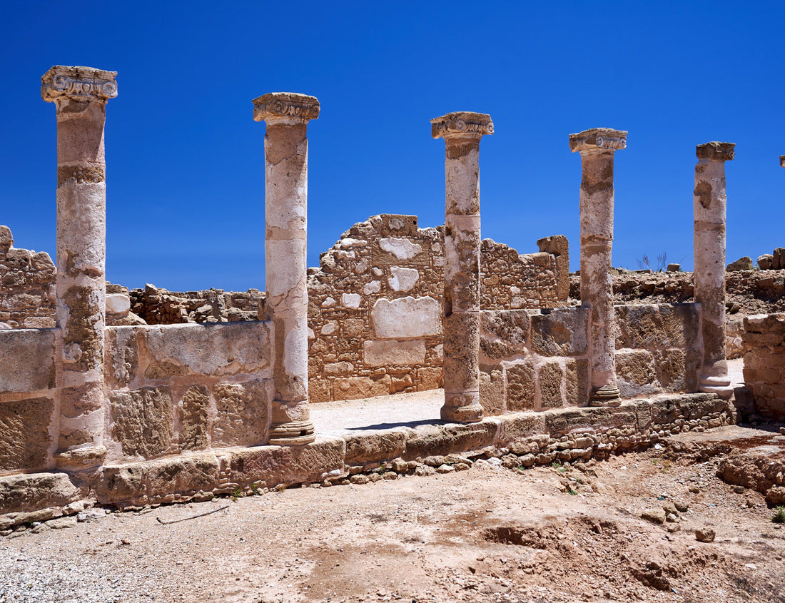 Noah Jigsaw Puzzle stone columns standing among the ruins of ancient buildings in the archaeological park of Phapos city, Republic of Cyprus 1000 pieces