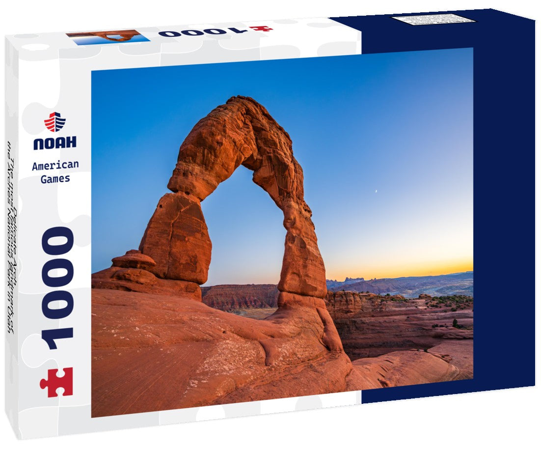 Noah Jigsaw Puzzle Delicate Arch - The most famous landmark of the Arches National Park in Utah after sunset in blue hour twilight 1000 pieces