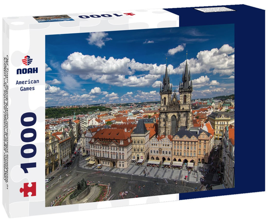 Old Town Square with monument timelapse in Prague, Czech Republic. It is the most well known city square (Staromestka nameste) 1000pc Puzzle