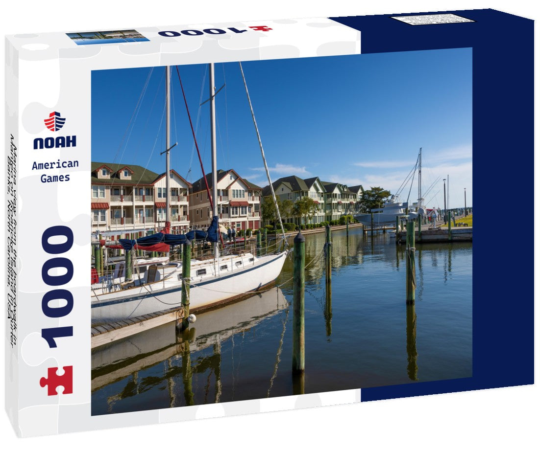 Noah Jigsaw Puzzle Marina view from the boardwalk in Manteo on Roanoke Island in Ourter Banks, North Carolina, USA 1000 pieces