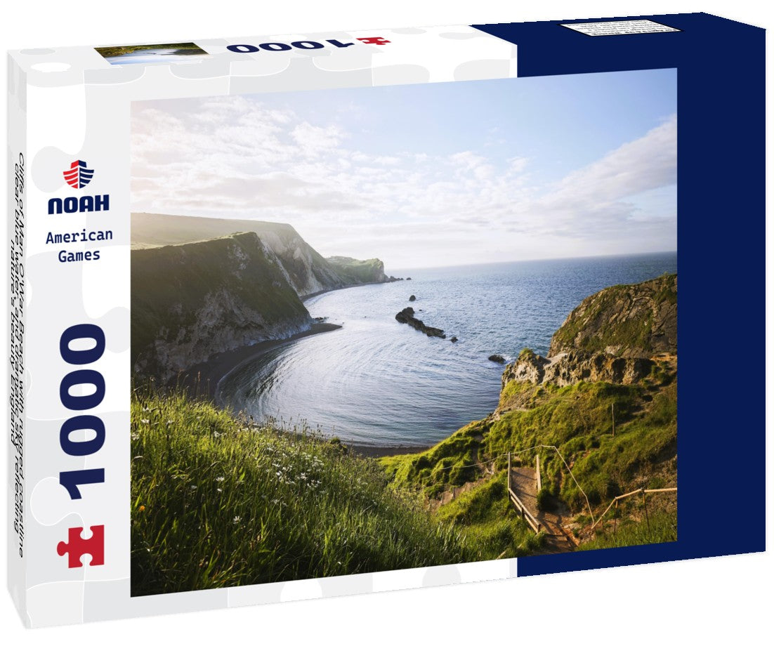 Noah Jigsaw Puzzle Cliffs of Man O'War Beach with rugged coastline, clear blue water, and dramatic sky reflecting nature's beauty England 1000 pieces
