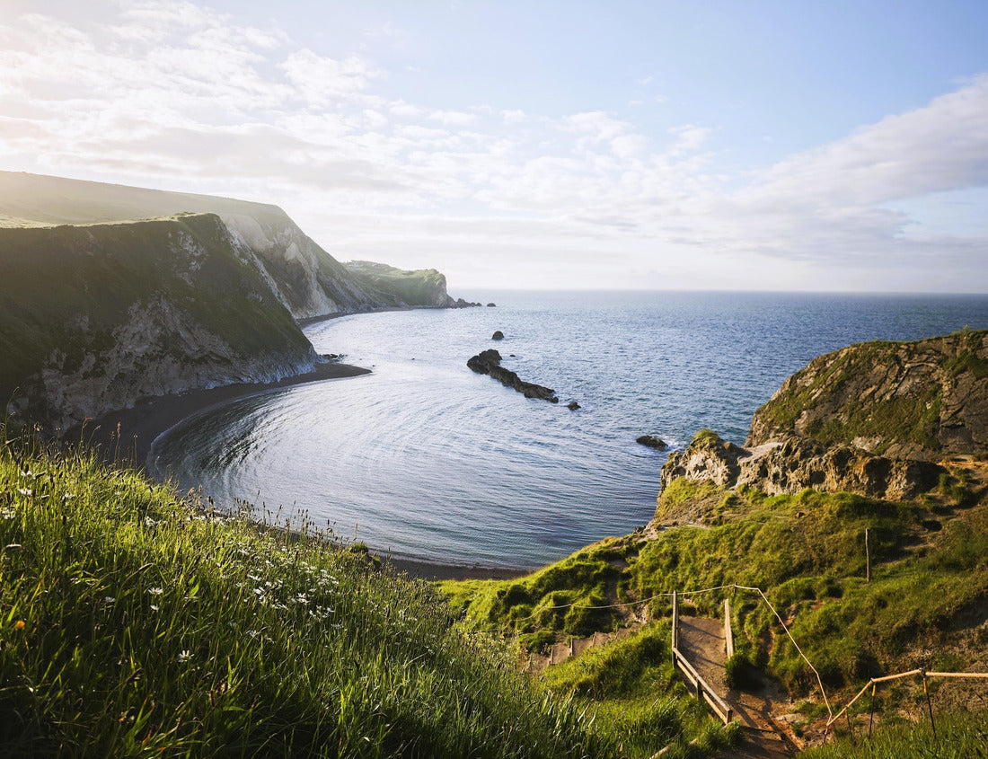 Noah Jigsaw Puzzle Cliffs of Man O'War Beach with rugged coastline, clear blue water, and dramatic sky reflecting nature's beauty England 1000 pieces