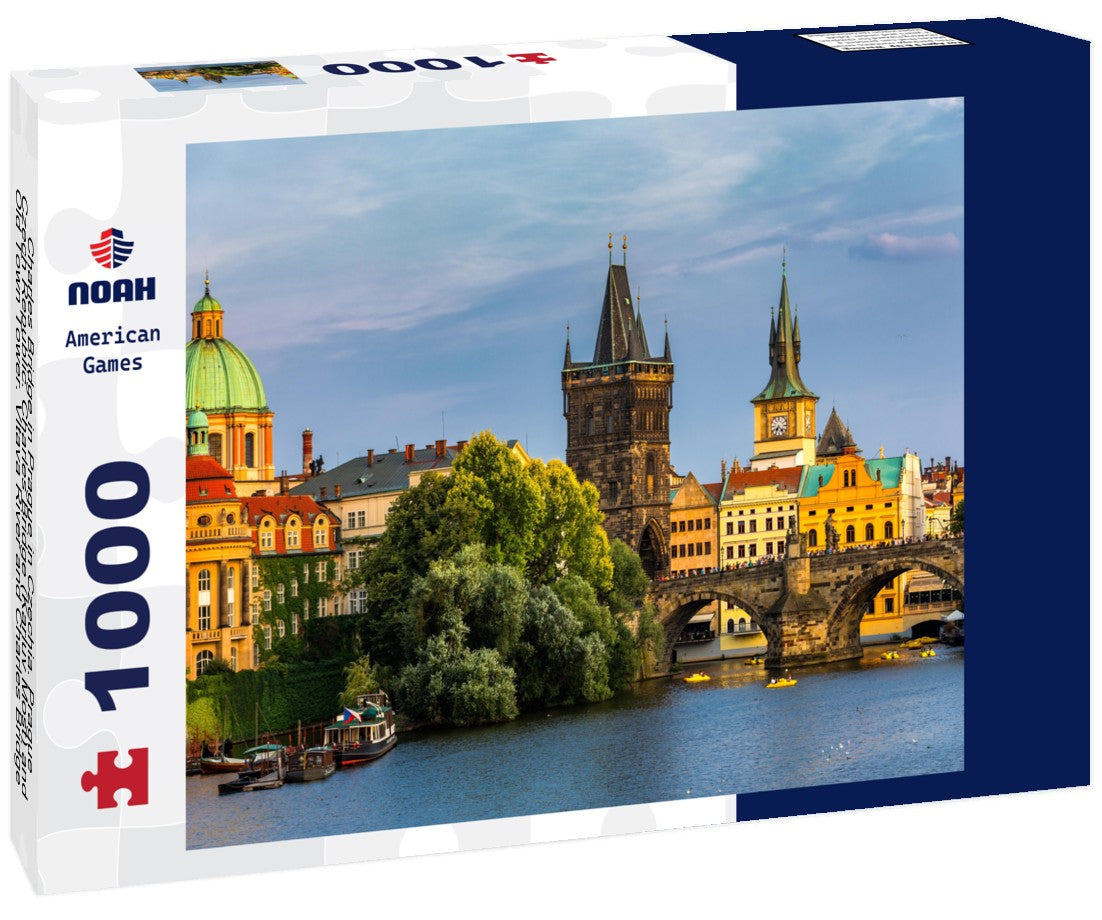 Noah Jigsaw Puzzle Charles Bridge in Prague in Czechia. Prague, Czech Republic. Charles Bridge (Karluv Most) and Old Town Tower. Vltava River and Charles Bridge 1000 pieces