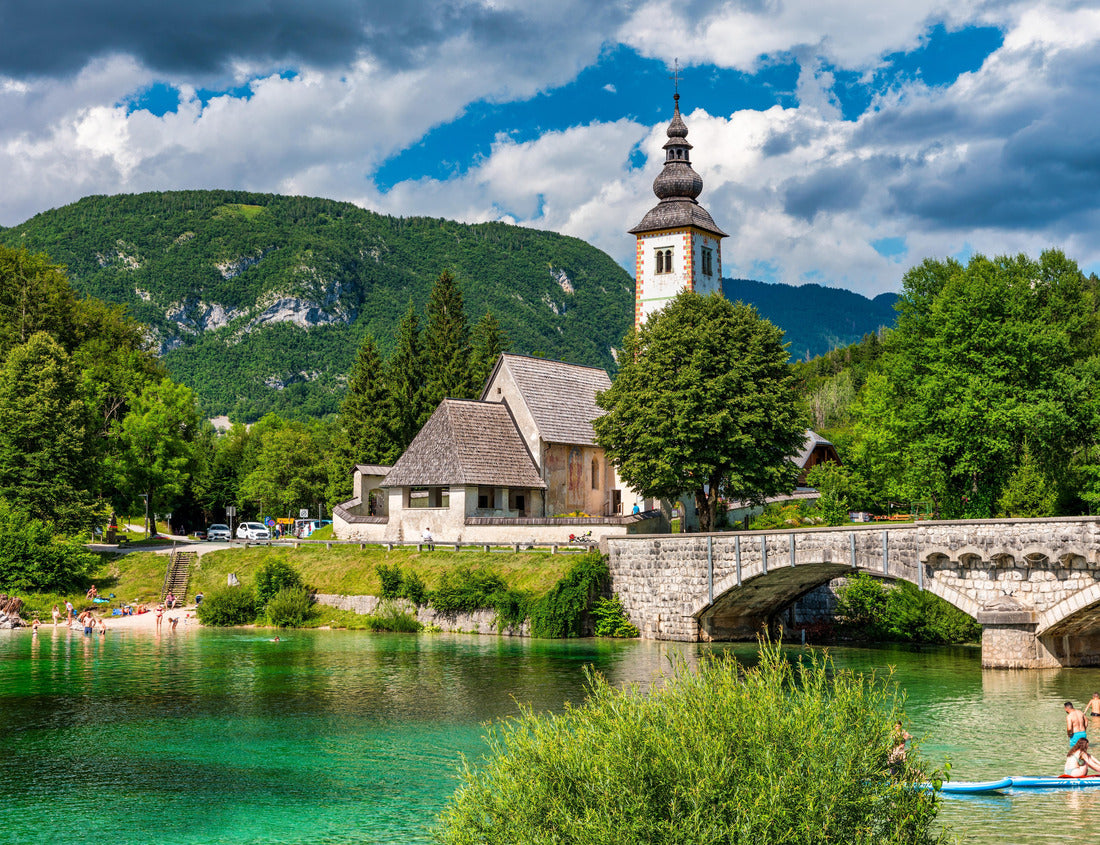 Noah Jigsaw Puzzle Aerial view of Bohinj lake in Julian Alps. Popular touristic destination in Slovenia. Bohinj Lake, Church of St John the Baptist. Triglav National Park, Julian Alps, Slovenia 1000 pieces
