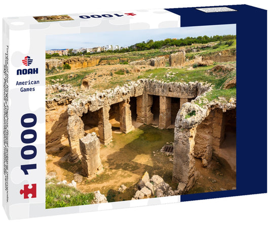 Tombs of the Kings. Paphos Royal antique necropolis. Underground hall with columns under the open sky. Paphos archaeological memorial 1000pc Puzzle