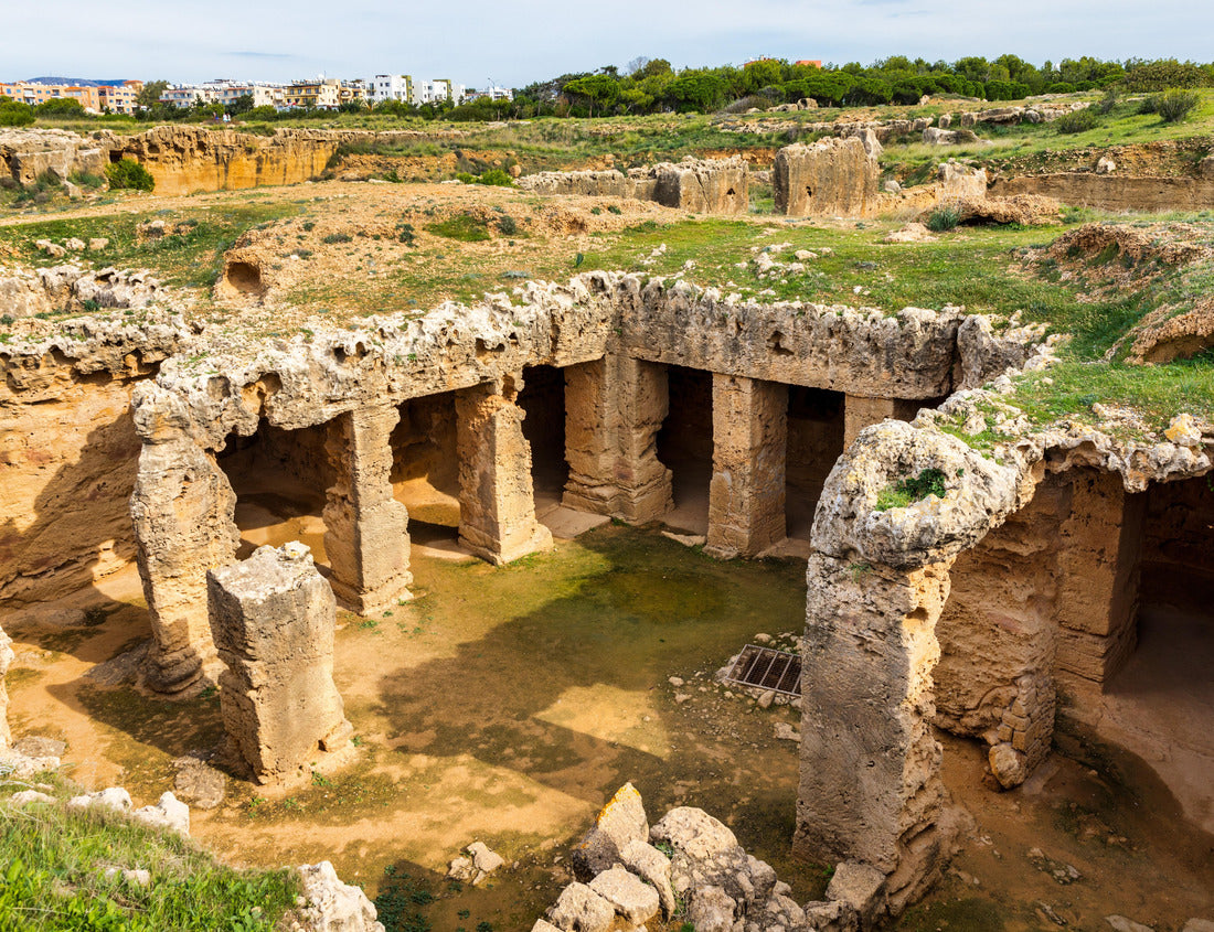Tombs of the Kings. Paphos Royal antique necropolis. Underground hall with columns under the open sky. Paphos archaeological memorial 1000pc Puzzle