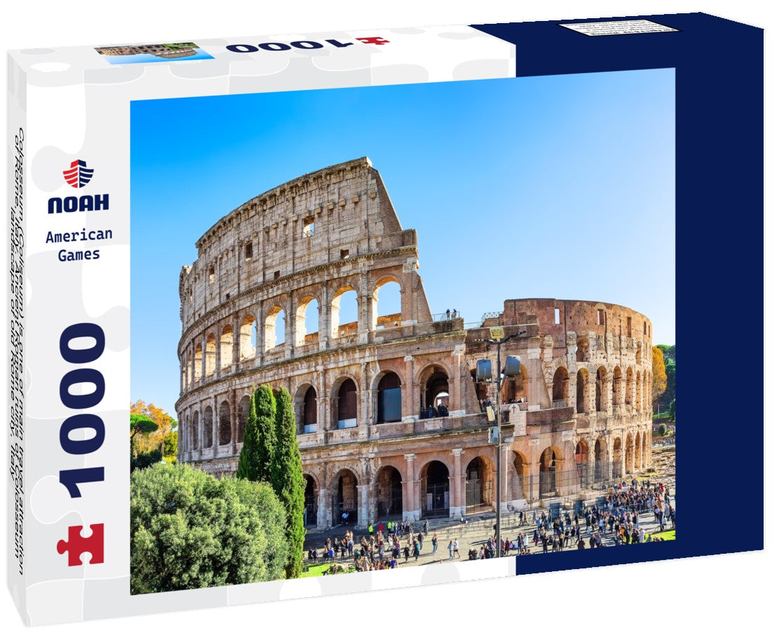 Noah Jigsaw Puzzle Colosseum (Coliseum) is one of main travel attraction of Rome, Italy. Ancient Roman ruins of Colosseum, landscape of old Rome city, Italy 1000 pieces