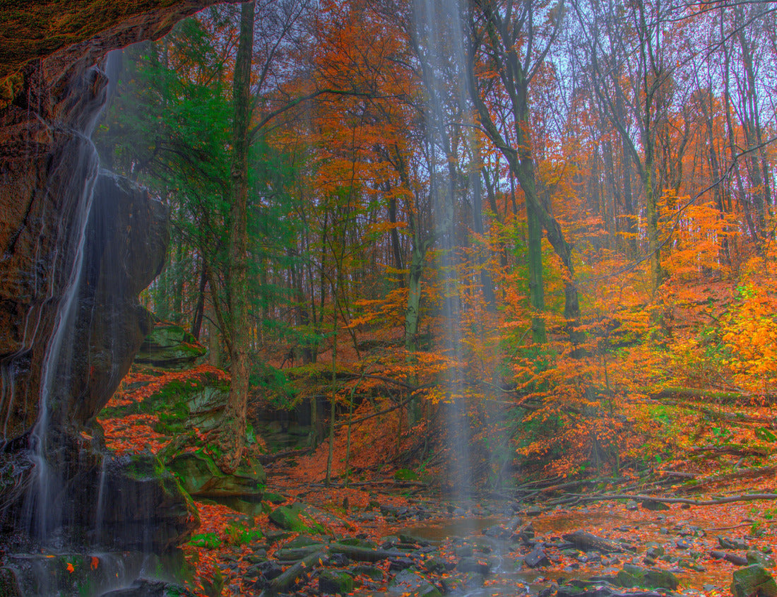 Noah Jigsaw Puzzle Lower Dundee Falls in Autumn, Beach City Wilderness Area, Ohio 1000 pieces