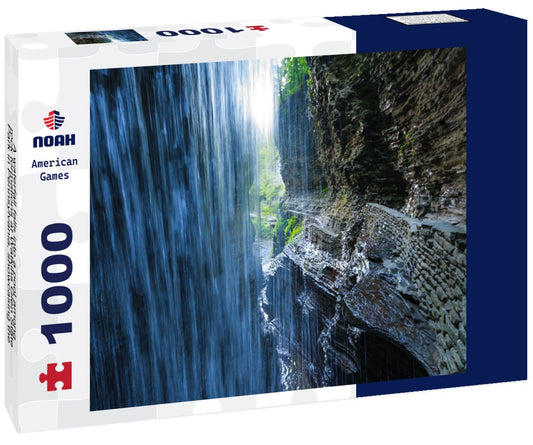 Noah Jigsaw Puzzle A waterfall falls into a pool among rock formations at Watkins Glen State Park in Pennsylvania, showcasing the power and beauty of nature, USA 1000 pieces