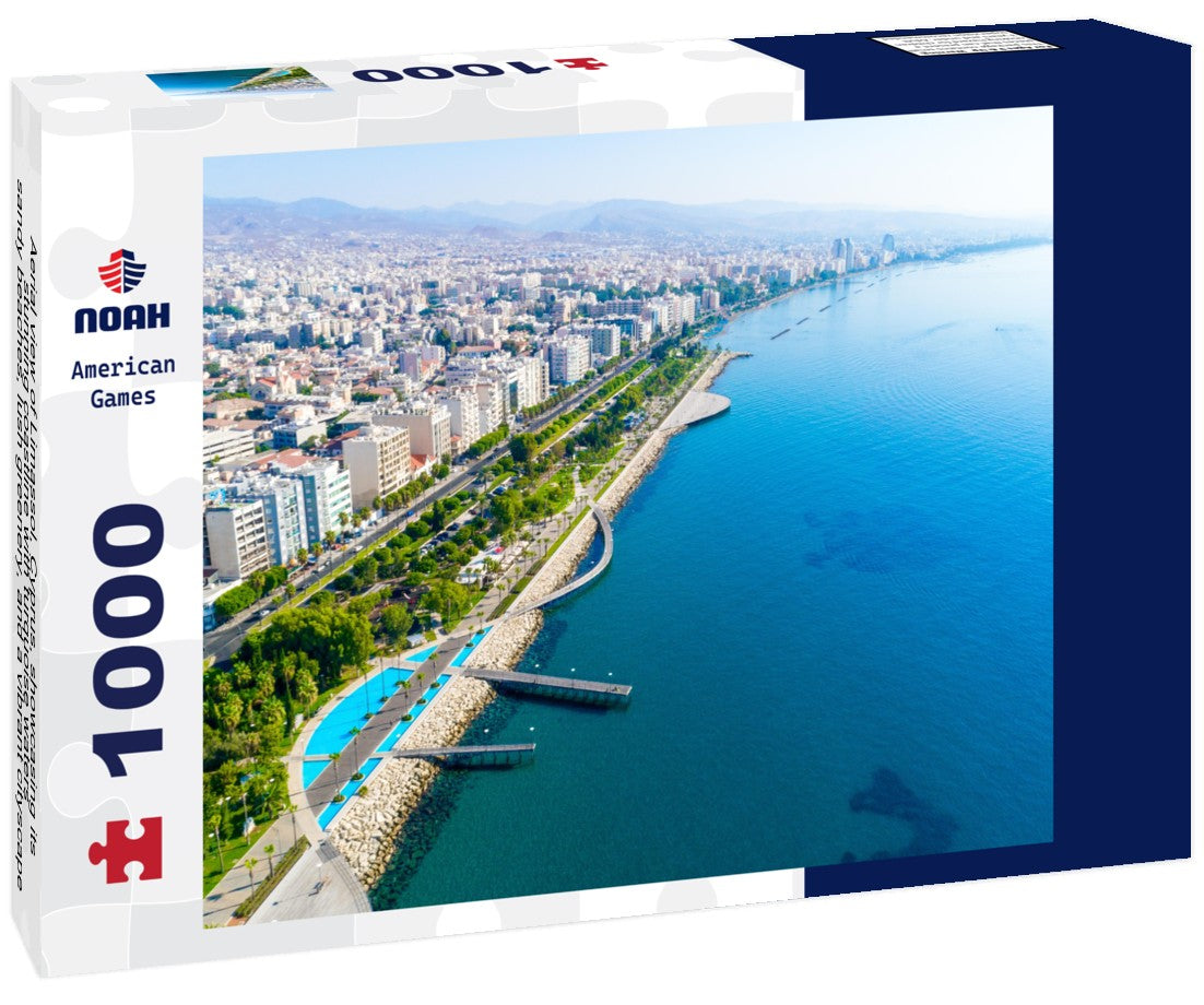 Noah Jigsaw Puzzle Aerial view of Limassol, Cyprus, showcasing its stunning coastline with turquoise waters, sandy beaches, lush greenery, and a vibrant cityscape 1000 pieces