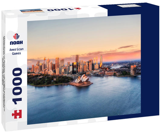 Noah Jigsaw Puzzle Waterfront of Sydney city CBD architecture landmarks on shores of Sydney Harbour aerial cityscape 1000 pieces