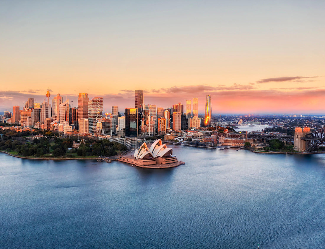 Waterfront of Sydney city CBD architecture landmarks on shores of Sydney Harbour aerial cityscape 1000pc Puzzle